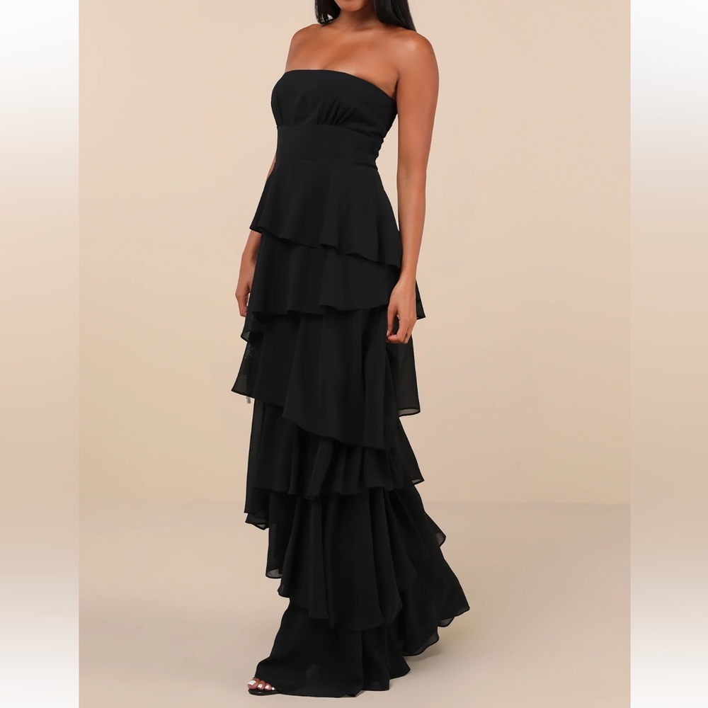 Lulu's Black Strapless Maxi Dress